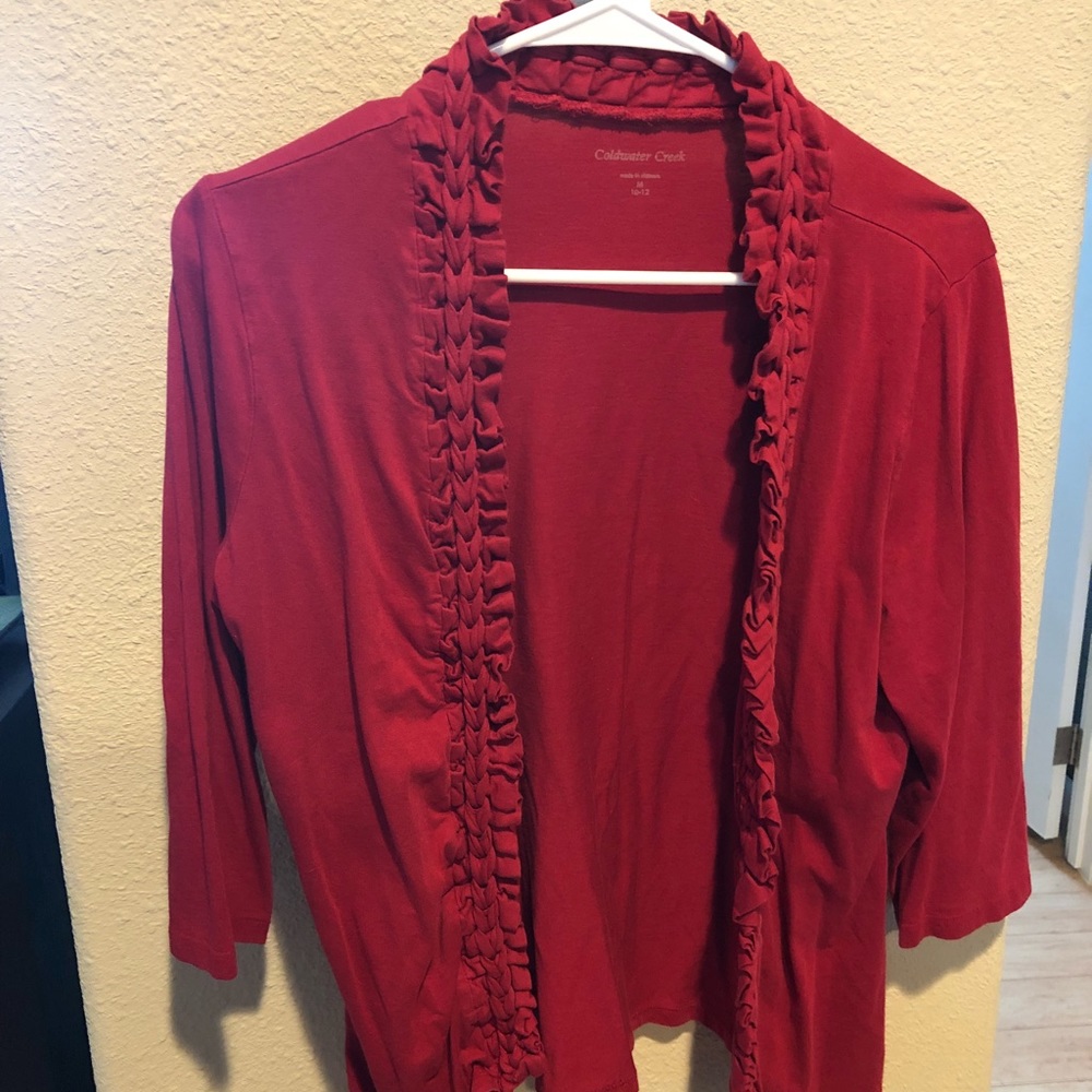 Red sweater (T shirt material) sweater